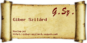 Giber Szilárd névjegykártya