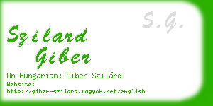 szilard giber business card